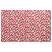 Funny Halloween Skulls op Red Pattern Stof (Yard (91,4 cm))