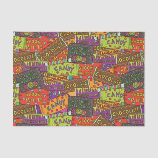Funny Halloween Snoep Tissuepapier (Voorkant)