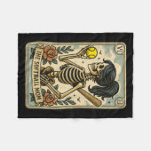 Funny Halloween Softball Mama Mom Skeleton Tarot C Fleece Deken (Voorkant (Horizontaal))