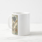 Funny Halloween Softball Mama Mom Skeleton Tarot C Koffiemok (Voorkant links)