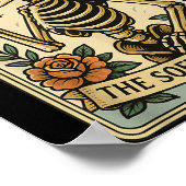 Funny Halloween Softball Mama Mom Skeleton Tarot C Poster (Hoek)