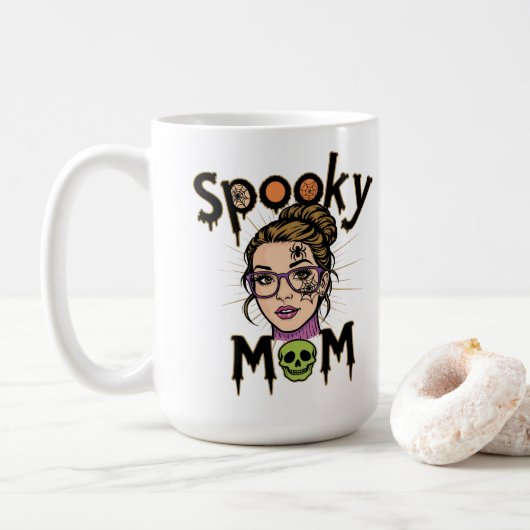 Funny Halloween Spooky Mom Witch Mom Koffiemok (Met donut)