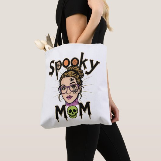 Funny Halloween Spooky Mom Witch Mom Tote Bag (Dichtbij)