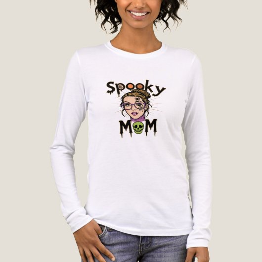 Funny Halloween Spooky Mom Witch Mom Tri-Blend Shirt (Voorkant volledig)