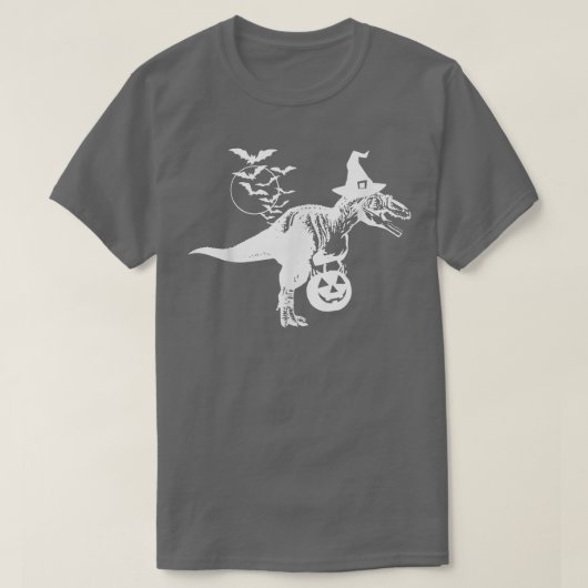 Funny Halloween T-Rex Dinosaur Witch Pet Trick of T-shirt (Design voorkant)
