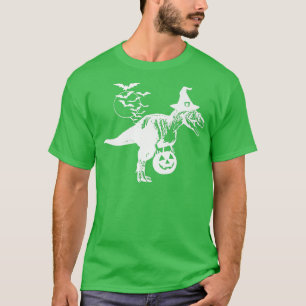 Funny Halloween T-Rex Dinosaur Witch Pet Trick of T-shirt