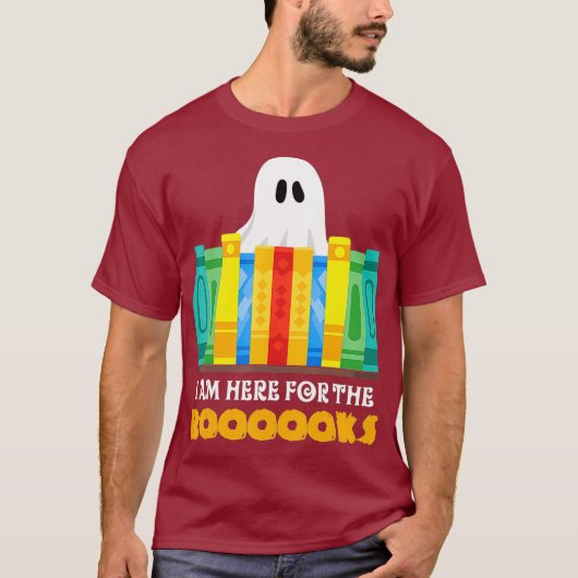 Funny Halloween Teacher Ghost Books Reading T-shirt (Voorkant)