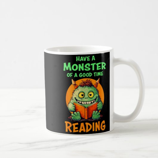 Funny Halloween Teacher Librarian Monster Reading  Koffiemok (Rechts)