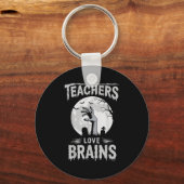 Funny Halloween Teacher S Zombie Teachers Love Bra Sleutelhanger (Voorkant)