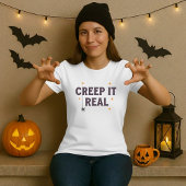 Funny Halloween Tee; Creep It Real Spider Pun T-shirt