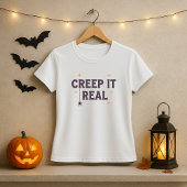 Funny Halloween Tee; Creep It Real Spider Pun T-shirt