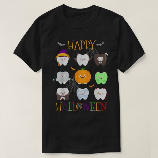 Funny Halloween Teeth Dentist Assistant Tooth Cost T-shirt (Design voorkant)