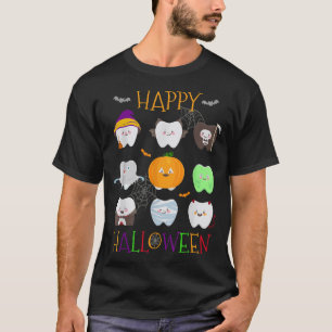 Funny Halloween Teeth Dentist Assistant Tooth Cost T-shirt