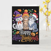 Funny Halloween Thanksgiving Christmas Happy Hallo Kaart (Gele Bloem)