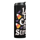 Funny Halloween Thermal Tumbler Candy Strangers Thermosbeker (Gedraaid links)
