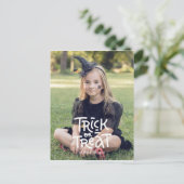 Funny Halloween Trick or treat dit jaar Briefkaart (Staand voorkant)