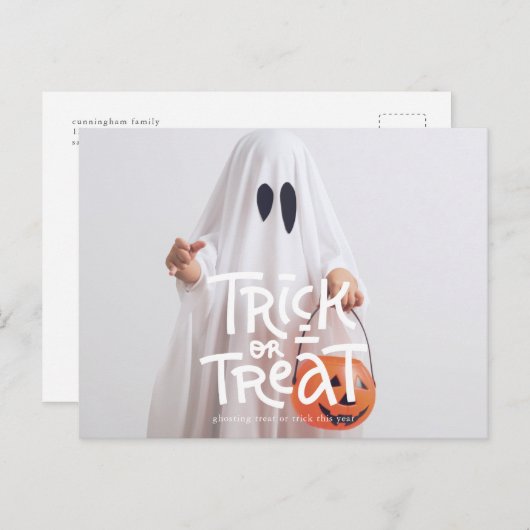 Funny Halloween Trick or treat dit jaar Briefkaart (Voorkant / Achterkant)