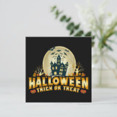 Funny Halloween Trick or treat Scary Flat Kaart (Staand voorkant)
