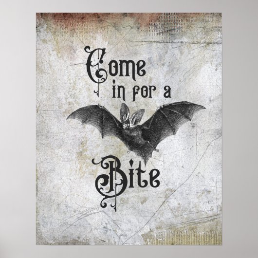 Funny Halloween Vampire Bat komt binnen voor een B Poster (Voorkant)