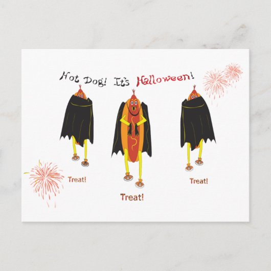 Funny Halloween Vampire Hot Dogs Trick or treat Briefkaart (Voorkant)