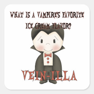 Funny Halloween Vampire Joke Vierkante Sticker