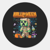 Funny Halloween Video Game Pumpkin Gaming Men Boys Ronde Sticker (Voorkant)