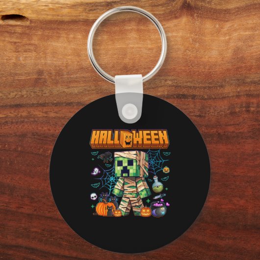 Funny Halloween Video Game Pumpkin Gaming Men Boys Sleutelhanger (Voorkant)