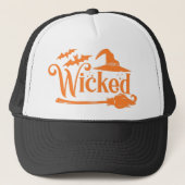 Funny Halloween, Witch Broomstick geschopt Trucker Pet (Voorkant)