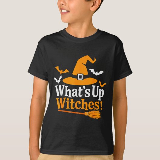 Funny Halloween Witch Costume What's Up Witches  T-shirt (Voorkant)