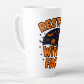 Funny Halloween Witch Design - "Resting Witch Face Latte Mok (Linkerhoek)