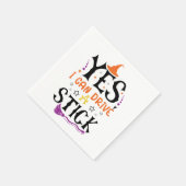 Funny Halloween Witch Ja, ik kan een stok rijden Servet (Hoek)