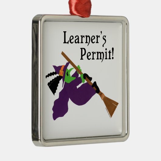 Funny Halloween Witch Metalen Ornament (Rechts)