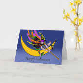 Funny Halloween Witch Pedicure of Pedicurse Kaart (Gele Bloem)