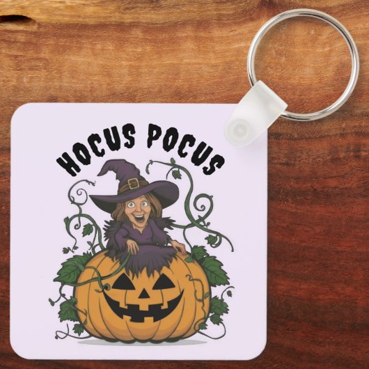 Funny Halloween Witch Sleutelhanger (Achterkant)