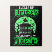 Funny Halloween Witch Switch Neon Green Legpuzzel (Verticaal)
