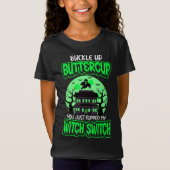 Funny Halloween Witch Switch Neon Green T-Shirt (Voorkant)