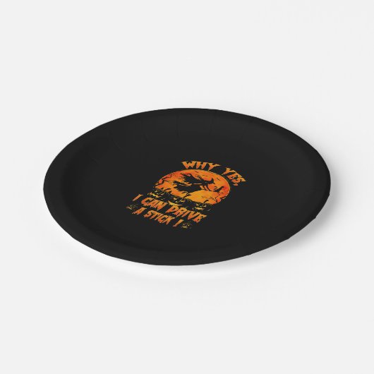 Funny Halloween Witch waarom ik echt kan rijden Papieren Bordje (Gekanteld)