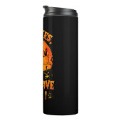 Funny Halloween Witch waarom ik echt kan rijden Thermosbeker (Geroteerd rechts)