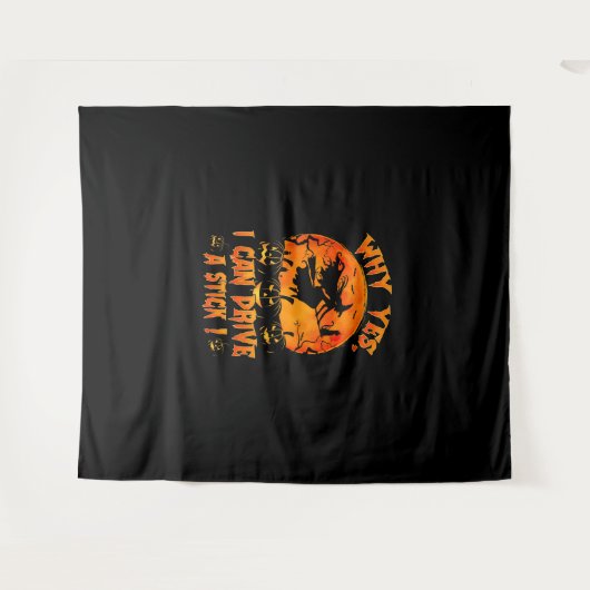 Funny Halloween Witch waarom ik echt kan rijden Wandkleed (Voorkant (horizontaal))