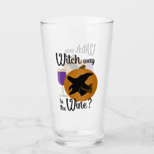 Funny Halloween Witch Way to the Wine Pumpkin