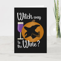 Funny Halloween Witch Way to the Wine Pumpkin