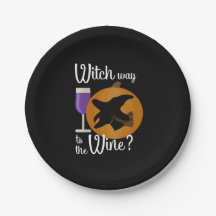 Funny Halloween Witch Way to the Wine Pumpkin