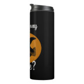 Funny Halloween Witch Way to the Wine Pumpkin Thermosbeker (Geroteerd rechts)