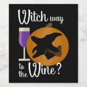 Funny Halloween Witch Way to the Wine Pumpkin Wijn Etiket (Enkel label)