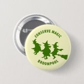 Funny Halloween Witches Green Ronde Button 5,7 Cm (Voorkant /achterkant)