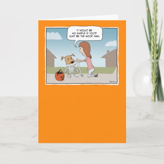 Funny Halloween Wof Man Kaart (Voorkant)