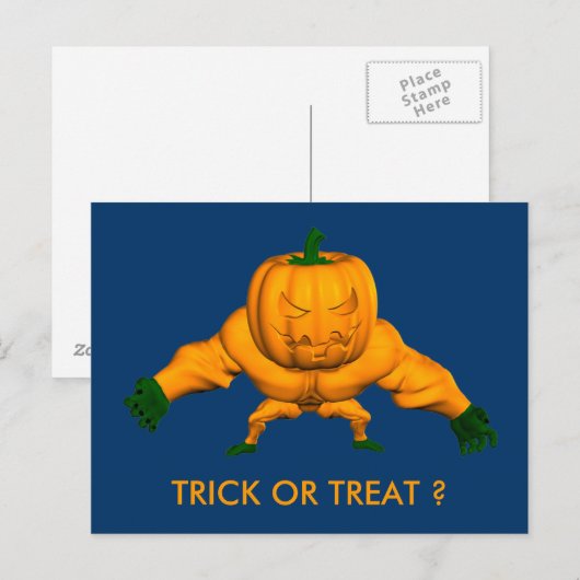 Funny Halloween Wrestler Briefkaart (Voorkant / Achterkant)