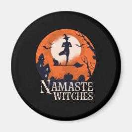 Funny Halloween Yoga Lover Namaste Witches Magneet