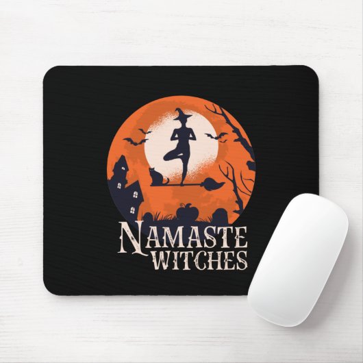 Funny Halloween Yoga Lover Namaste Witches Muismat (Met muis)