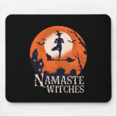 Funny Halloween Yoga Lover Namaste Witches Muismat (Voorkant)